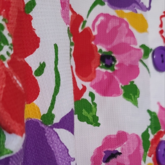 Vintage 90s Nicole Summers Bright Floral Summer Jacket M - Picture 7 of 9